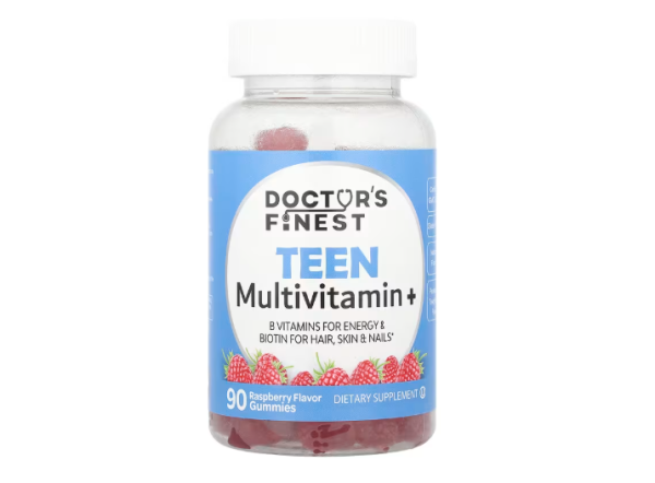 Doctors Finest, Teen Multivitamin+ Gummies, Multivitamin+ Fruchtgummis für Teenager, Himbeere, 90 Fruchtgummis