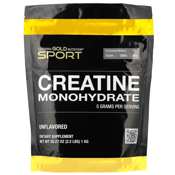 California Gold Nutrition, Sport, Creatine Monohydrate, Kreatinmonohydrat für Sportler, geschmacksneutral, 1 kg