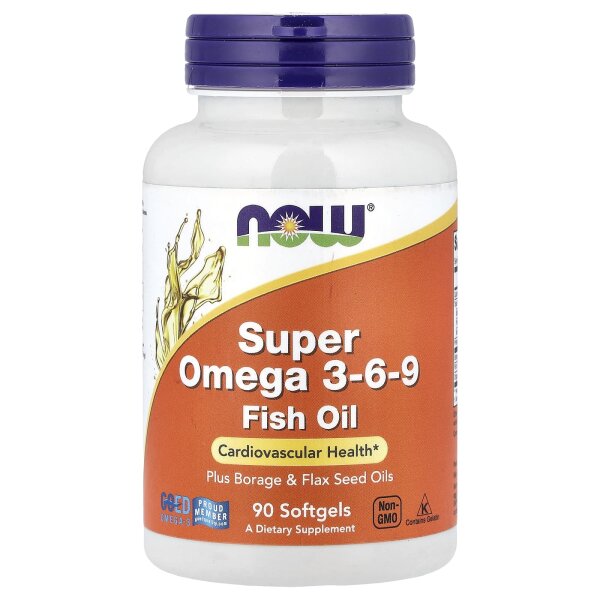 NOW Foods, Super Omega 3-6-9, 1.200 mg, 90 Weichkapseln