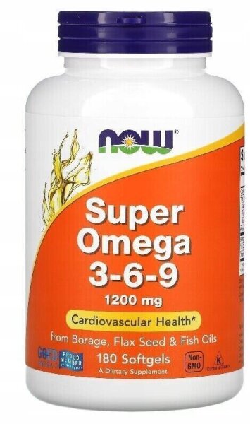 NOW Foods, Super Omega-3-6-9, 180 Weichkapseln