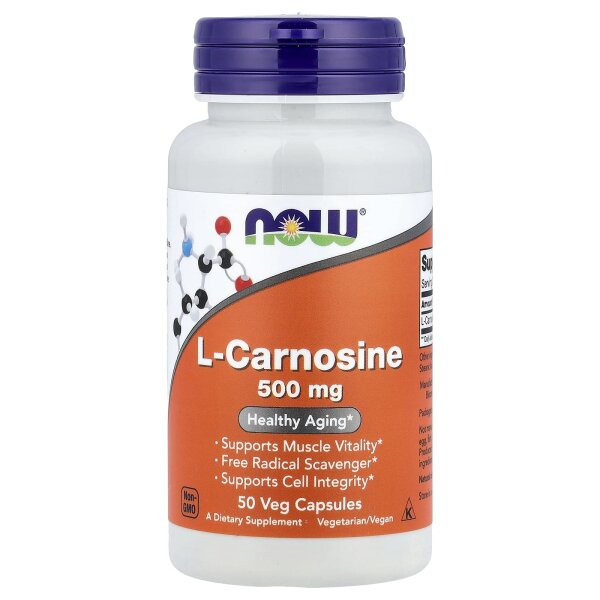 NOW Foods, L-Carnosin, 500 mg, 50 vegetarische Kapseln