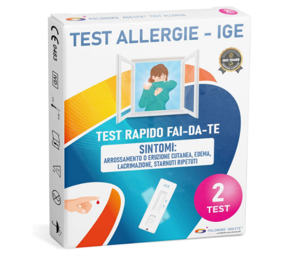 ALLERGIE-TEST Adeste - Schnelle, selbst gemachte Messung der IgE-Konzentration im Blut. Bestimmt das Vorhandensein von Allergien. 2-er Testpaket