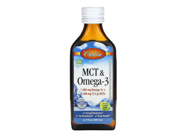 Carlson, MCT und Omega-3, natürliche Zitrone-Limette, 200 ml