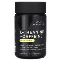 Sports Research, L-Theanine & Caffeine, L-Theanin und Koffein, 2-in-1-Formel, 60 Weichkapseln