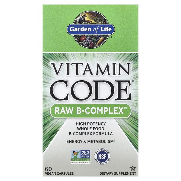 Garden of Life, Vitamin Code, RAW B-Complex, Vitamin-B-Komplex, 60 vegane Kapseln