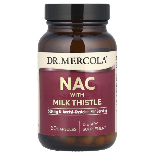 Dr. Mercola, NAC with Milk Thistle, NAC mit Mariendistel, 60 Kapseln