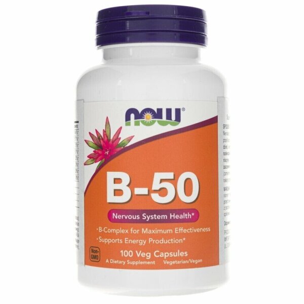 NOW FOODS, VITAMIN B-50 B-Komplex 100 Veg. Kapseln