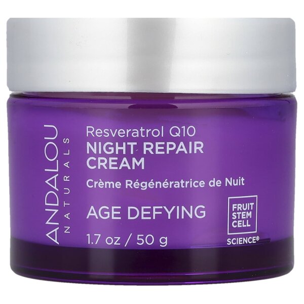 Andalou Naturals, Regenerierende Nachtcreme, Resveratrol Q10, Anti-Aging, 50 g