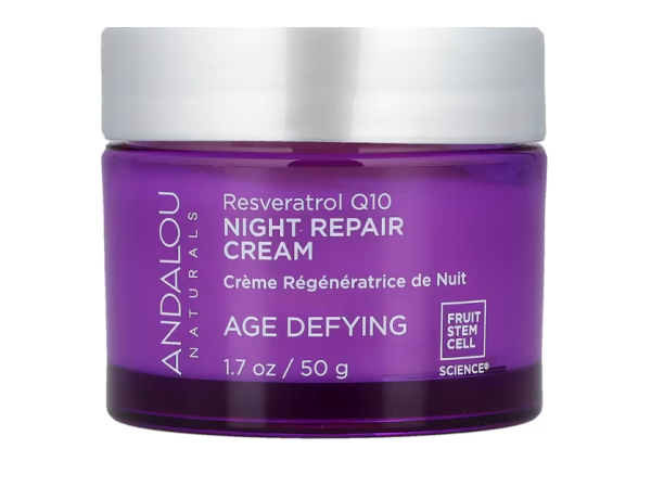 Andalou Naturals, Regenerierende Nachtcreme, Resveratrol Q10, Anti-Aging, 50 g