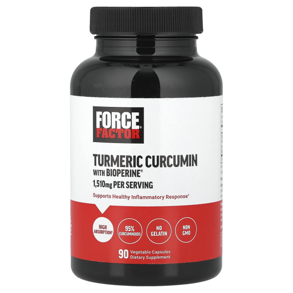 Force Factor, Turmeric Curcumin with BioPerine®, Kurkuma mit BioPerine®, 90 pflanzliche Kapseln