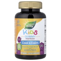 Natures Way, Kids, Cool, Calm & Collected, Ages 8 +, Ergänzungsmittel für Kinder, Gelassenheit, Ruhe und Fassung, Traube, 40 Fruchtgummis