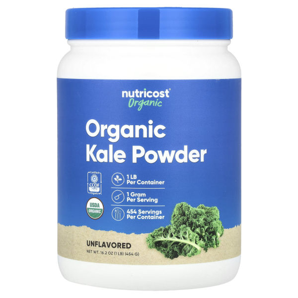 Nutricost, Organic Kale Powder, Bio-Grünkohlpulver, geschmacksneutral, 454 g