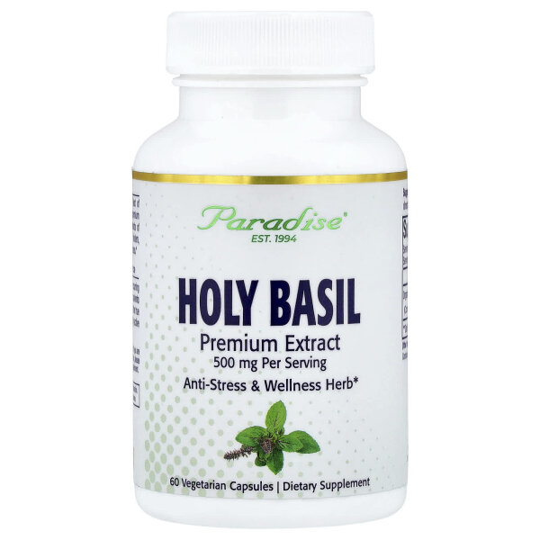 Paradise Herbs, Holy Basil, Heiliges Basilikum, 60 pflanzliche Kapseln