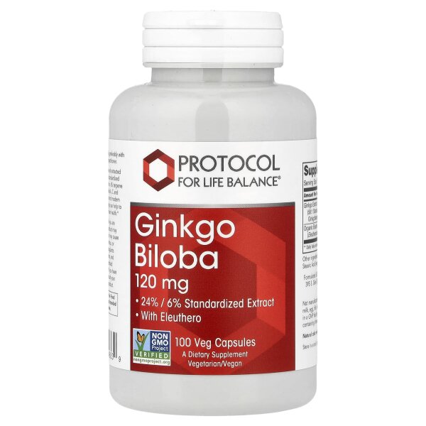 Protocol for Life Balance, Ginkgo Biloba, Ginkgo, 100 pflanzliche Kapseln