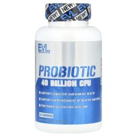 EVLution Nutrition, Probiotic, Probiotikum, 40 Milliarden, 60 pflanzliche Kapseln (20 Billionen KBE pro Kapsel)
