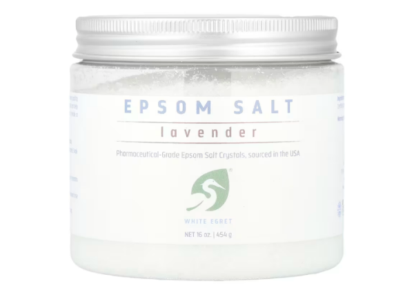 White Egret, Epsom Salt, Bittersalz, Lavendel, 454 g