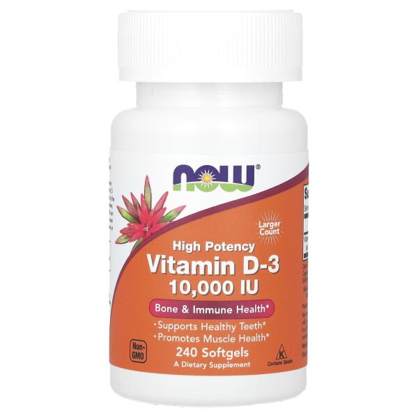 NOW Foods, Vitamin D-3, High Potency, Vitamin D3, 10.000 IU, 240 Kapseln