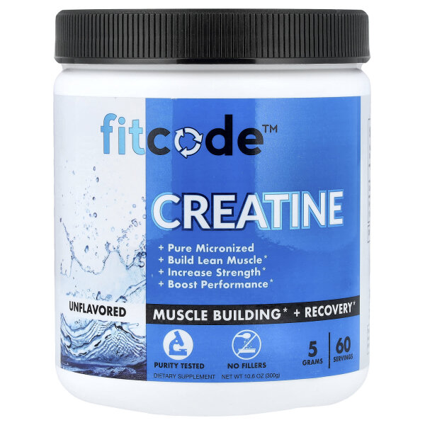 fitcode, Creatine, Unflavored, Kreatin, geschmacksneutral, 300 g