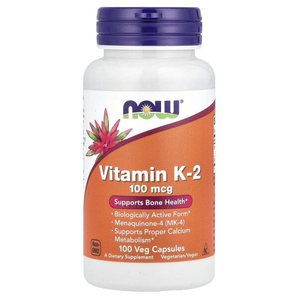 NOW Foods, Vitamin K-2, 100 mcg, 100 Vegetarische Kapseln