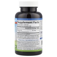 Carlson, Vitamin K2, MK-7 (Menachinon-7), 45 mcg, 180 Weichkapseln