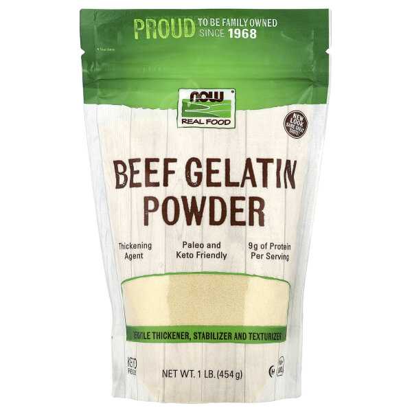 NOW Foods, Real Food, Beef Gelatin Powder, Rindergelatinepulver, 454 g
