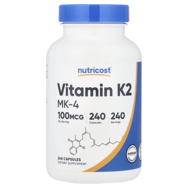 Nutricost, Vitamin K-2, 100 mcg, 240 Kapseln