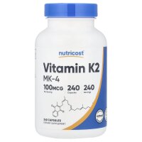 Nutricost, Vitamin K-2, 100 mcg, 240 Kapseln