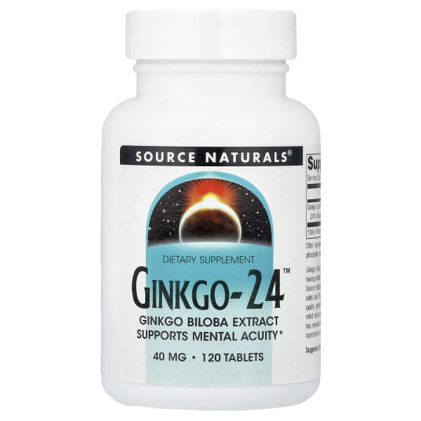 Source Naturals, Ginkgo-24, 40 mg, 120 Tabletten