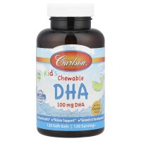 Carlson, Kids Chewable DHA, Bursting Orange Flavour, 100 mg, 120 Weichkapseln