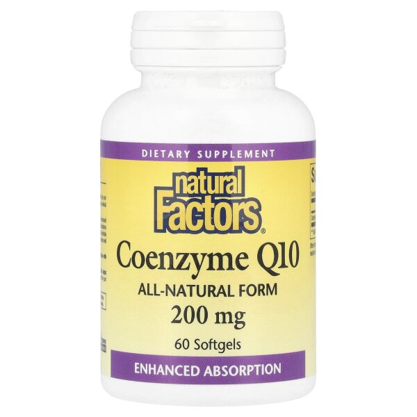 Natural Factors, Coenzyme Q10, CoQ10, 200 mg, 60 Weichkapseln