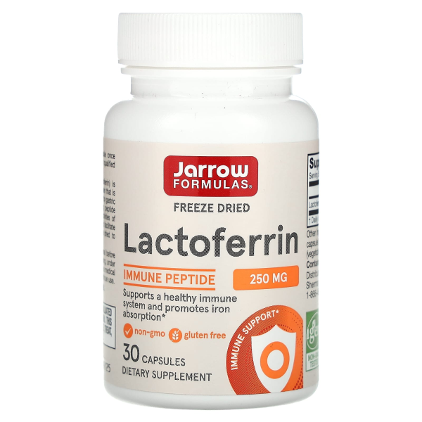 Jarrow Formulas, Lactoferrin, gefriergetrocknet, 250 mg, 30 Kapseln