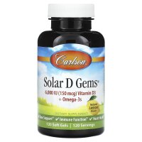 Carlson, Solar D Gems®, Vitamin D3 + Omega-3s,...