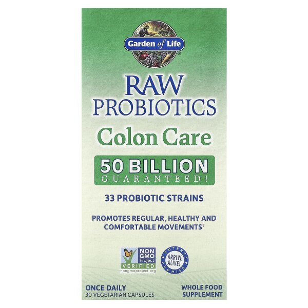 Garden of Life, RAW Probiotics, Colon Care, Probiotika zur Darmpflege, 30 pflanzliche Kapseln
