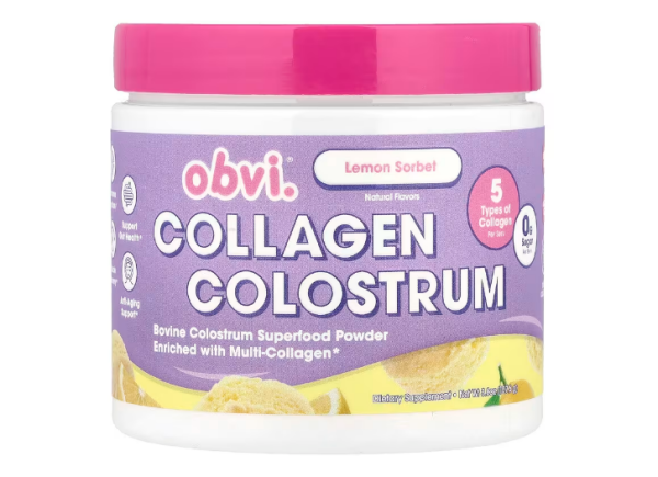 Obvi, Collagen Colostrum, Kollagen-Kolostrum, Zitronensorbet, 107,5 g
