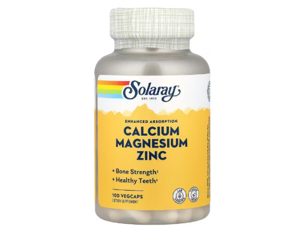Solaray, Calcium-Magnesium-Zink, 100 pflanzliche Kapseln
