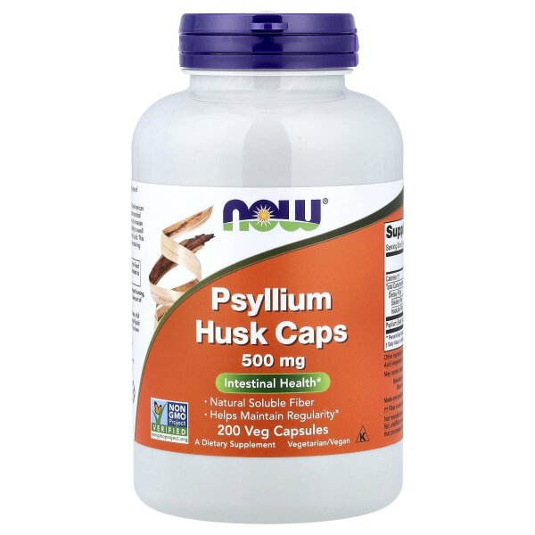 NOW Foods, Psyllium Husk Caps, 500 mg, 200 pflanzliche Kapseln