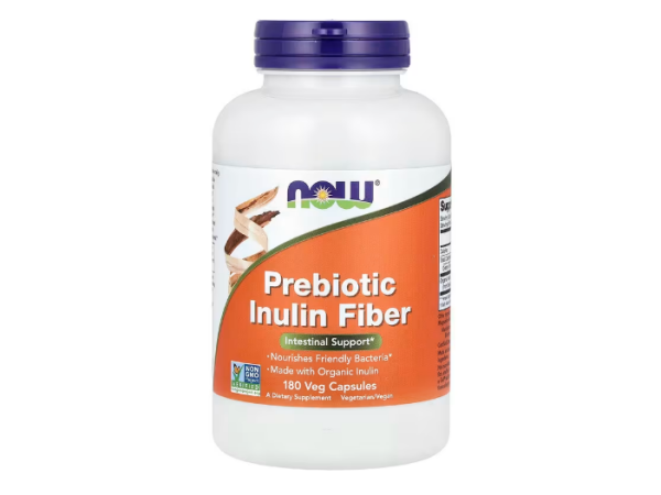 NOW Foods, Prebiotic Inulin Fiber, präbiotische Inulinfaser, 180 pflanzliche Kapseln (650 mg pro Kapsel)