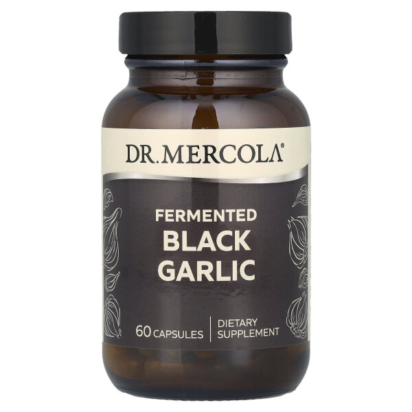 Dr. Mercola, Fermented Black Garlic, fermentierter schwarzer Knoblauch, 60 Kapseln