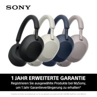 Sony WH-1000XM5 kabellose Bluetooth Noise-Cancelling Kopfhörer 30h Akku Silber