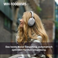 Sony WH-1000XM5 kabellose Bluetooth Noise-Cancelling Kopfhörer 30h Akku Silber