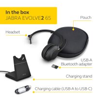 Jabra Evolve2 65 Wireless PC Headset with Charging Stand...