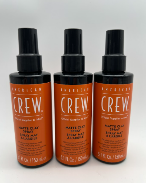 3x AMERICAN CREW Matte Clay Spray 150ml ölabsorbierendes Texturspray für Männer