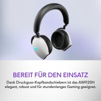 Alienware Tri-Mode Wireless Gaming Headset AW920H (Lunar Light), White, 17.4 cm #1