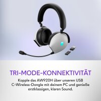 Alienware Tri-Mode Wireless Gaming Headset AW920H (Lunar Light), White, 17.4 cm #1