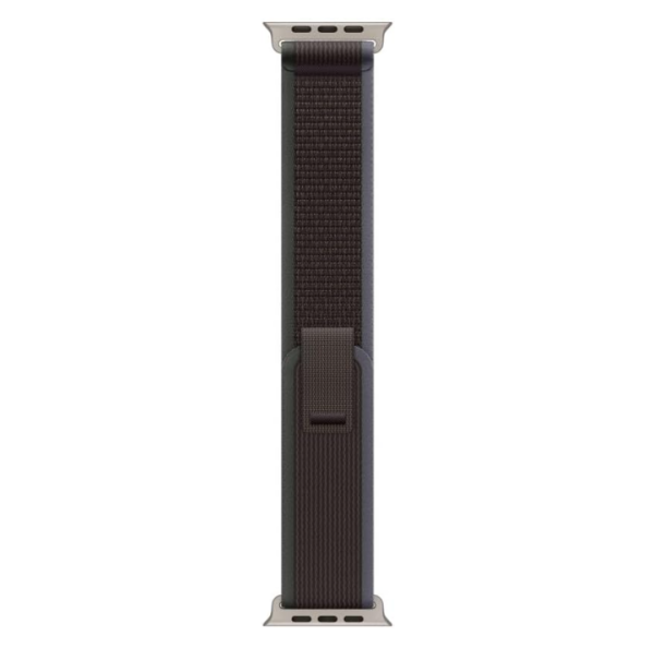 Apple Watch Band Trail Loop 49mm Smartwatch-Armband in Blau/Schwarz, S/M, ultradünn, leicht, weich, elastisch, CO₂ neutral, recyceltes Material