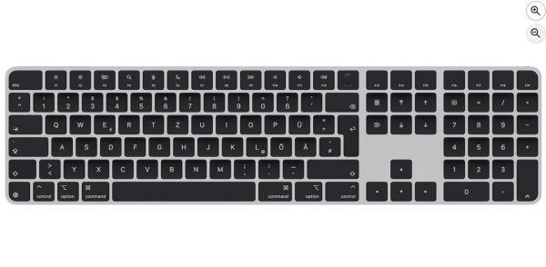 Apple Magic Keyboard mit Touch ID und Ziffernblock für Mac Modelle mit Apple Chip - Präzises Tippen - Deutsch - Schwarze Tasten