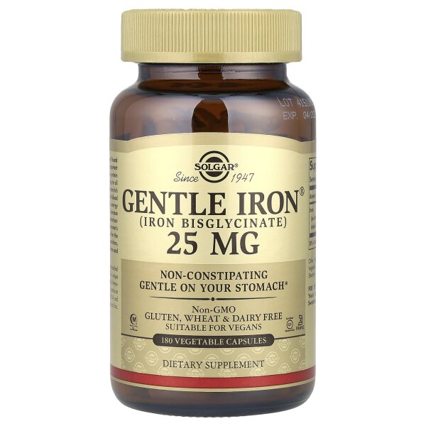 Solgar Gentle Iron 25 mg 180 Kapseln Eisen Vitamine Mineralen