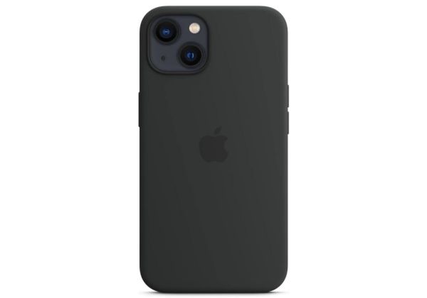 Apple iPhone 13 Silikon Case mit MagSafe Mitternacht Farbe, Schwarz