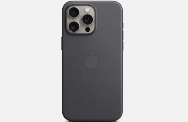 Apple iPhone 15 Pro Max Feingewebe Case mit MagSafe – Schwarz, magnetisch