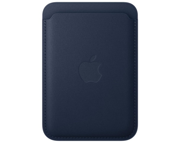 Apple iPhone Feingewebe Wallet, BITTE LESEN, mit MagSafe – Tiefblau, Handy-Zubehör, Integrierte Magnete, 100% recyceltes Material